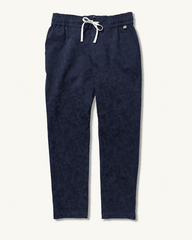 Jacquard Cotton Twill Drawstring Pants Navy