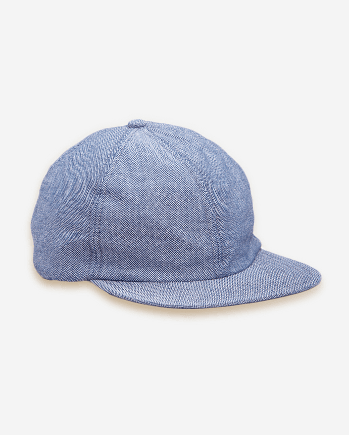 Perry 6-Panel Cap Light Indigo Herringbone Perry 6-Panel Cap Light Indigo Herringbone