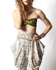 Reversible Bandeau Weed Leaf And Fruit Print