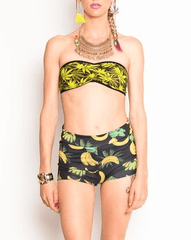 Reversible Bandeau Weed Leaf And Fruit Print