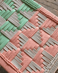 Fireside Stool Mint Coral & White