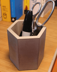 Hex Concrete Pen Cup