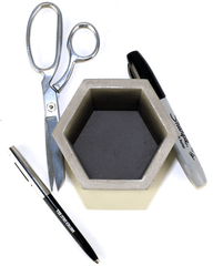 Hex Concrete Pen Cup