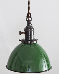 Brass Switch Pendant Green Dome