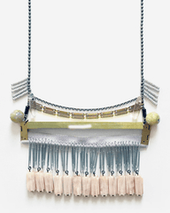 Collaged Bar Necklace Gold & Pink